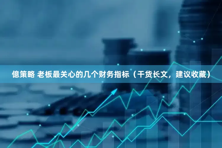 億策略 老板最关心的几个财务指标（干货长文，建议收藏）