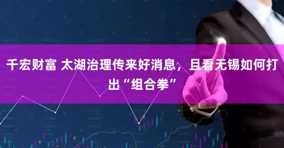 千宏财富 太湖治理传来好消息，且看无锡如何打出“组合拳”